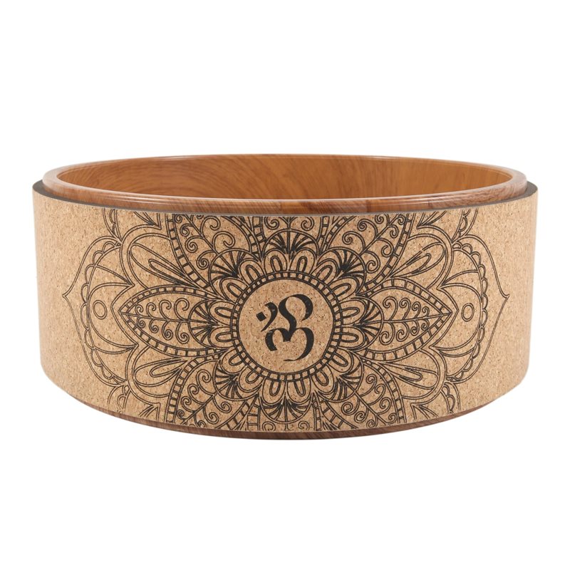 Yoga Wheel Dharma - A65G-Cork วงล้อโยคะสำหรับท่าโยคะและการงอหลัง ลายไม้และลายมันดาลา อุปกรณ์เสริมโยคะแบบ Dharma