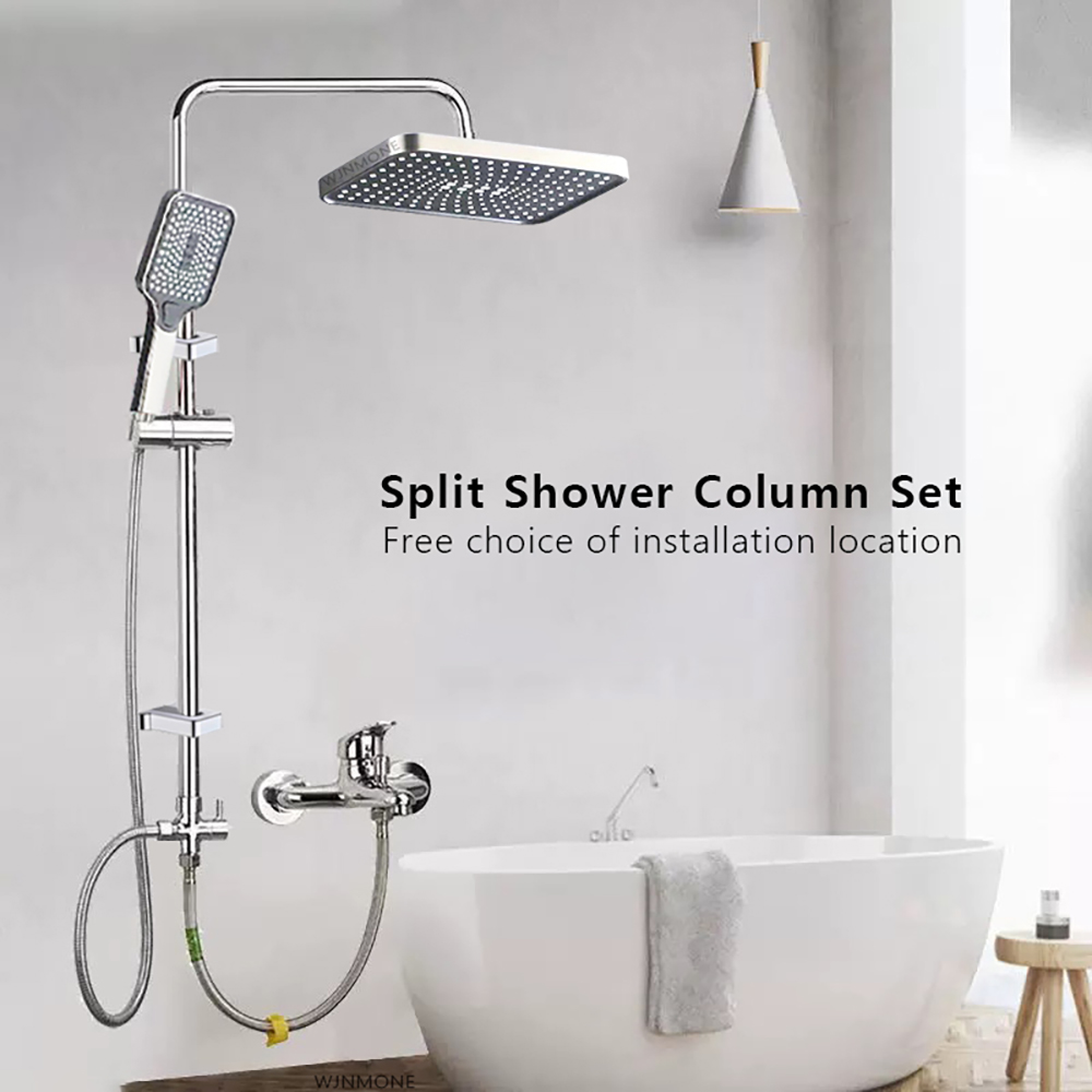 Head Racket Boom - แยกชุดคอลัมน์ห้องน้ําก๊อกน้ําเดี่ยวเย็น Water TAP ระบบอ่างอาบน้ําก๊อกน้ําหัวฝักบัวอุปกรณ์เสริมอะแดปเตอร์ ชุดท่อฝักบัวสแตนเลสวาล์วแปลง T-ADAPTER
