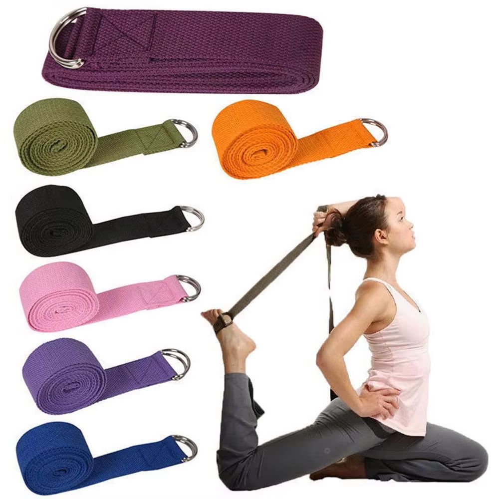 Pilates Yoga Circle - สายรัดโยคะแบบสปอร์ต 180 ซม. ผ้าฝ้ายทนทาน ปรับได้ พร้อมห่วง
