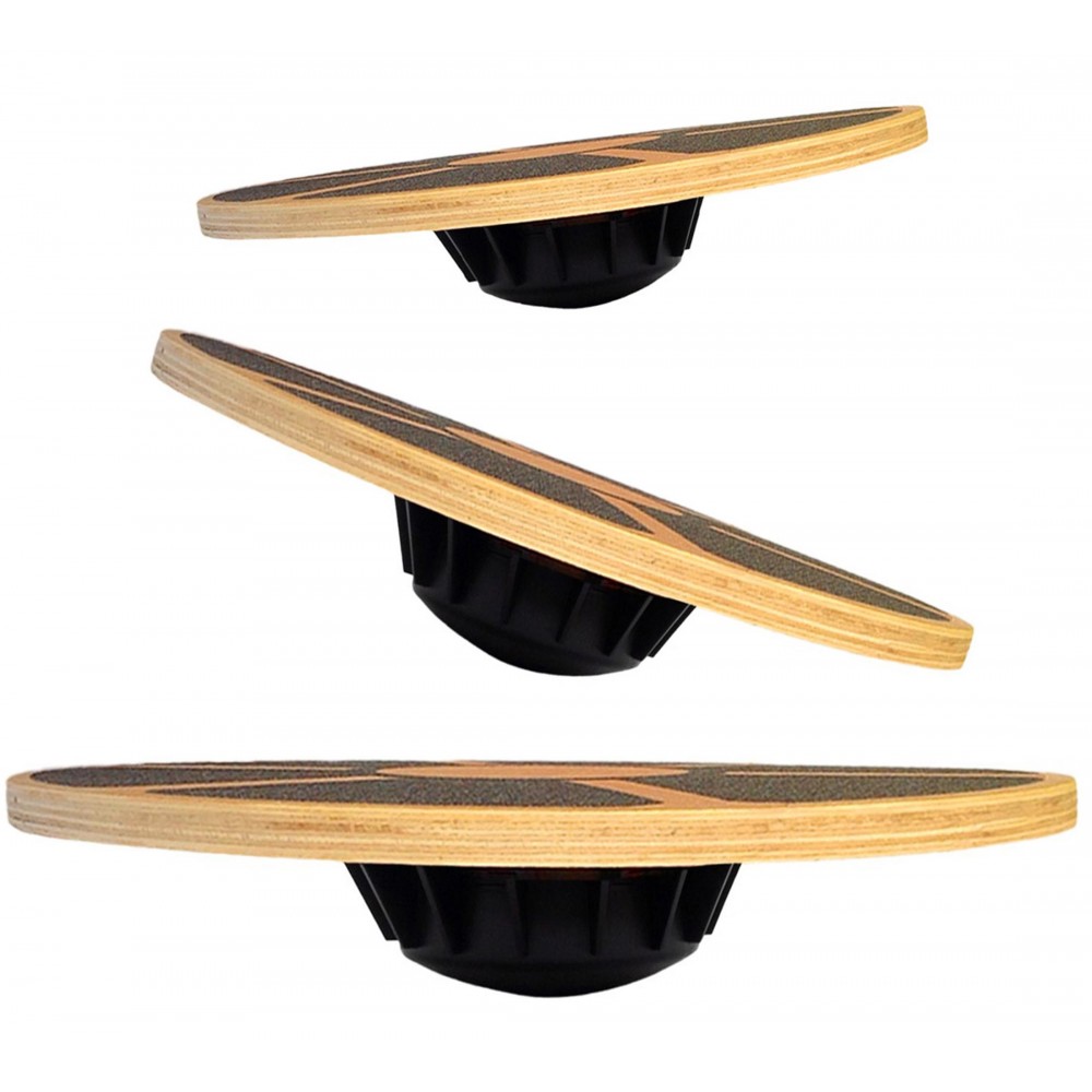 Balance Board Wobble - กระดานทรงตัวไม้กันลื่น 40 ซม. - สำหรับการฟื้นฟูสมรรถภาพและการฝึกออกกำลังกายเพื่อพัฒนาสมดุล