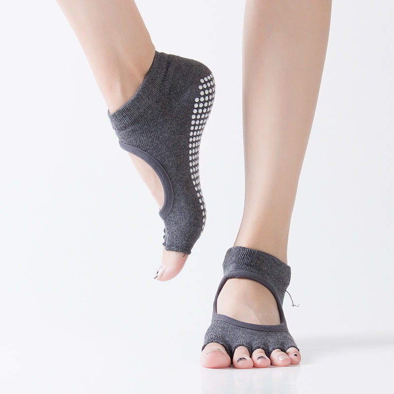 ถุงเท้าพิลาทิสแบบเปิดนิ้วเท้า  - Pilates Yoga Workout บทวิจารณ์และราคา