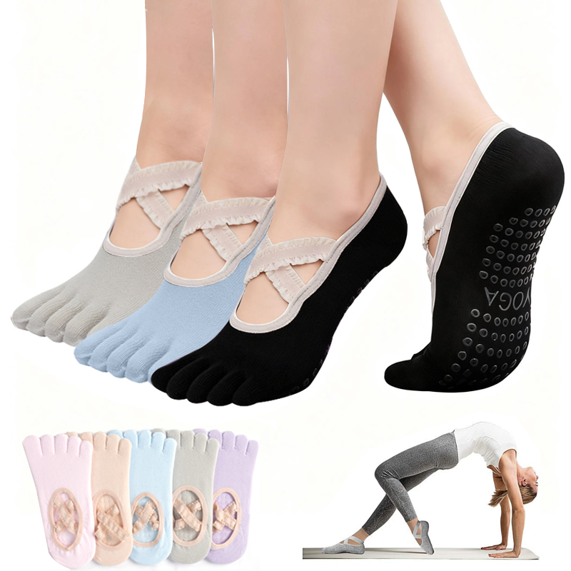 ถุงเท้าพิลาทิสกันลื่นสำหรับผู้ - Pilates Yoga Fitness บทวิจารณ์และราคา