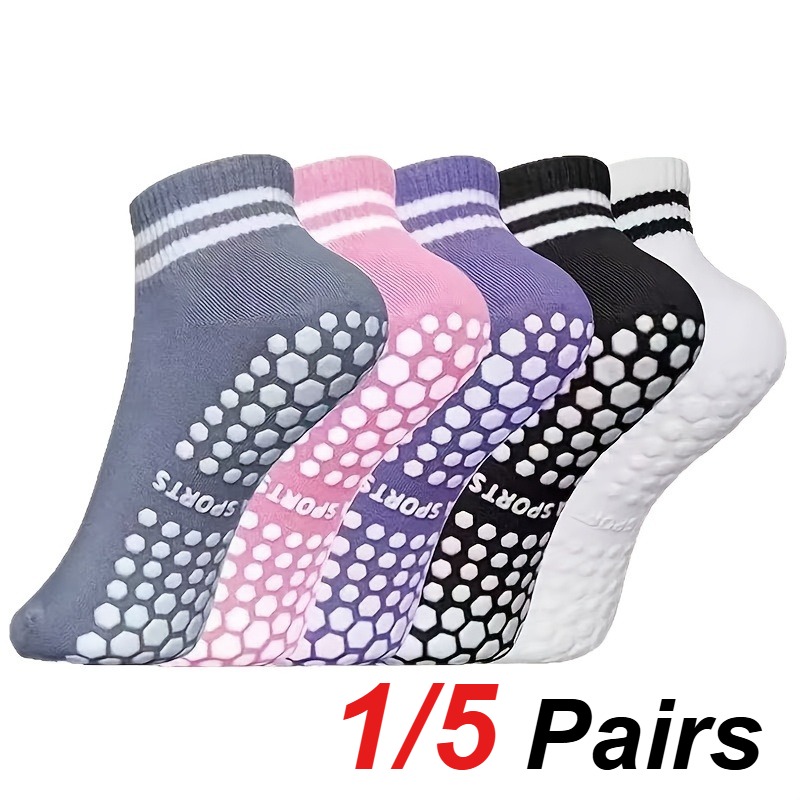 1/5 คู่ถุงเท้าโยคะซิลิโคนกันลื - Pilates Yoga Fitness บทวิจารณ์และราคา