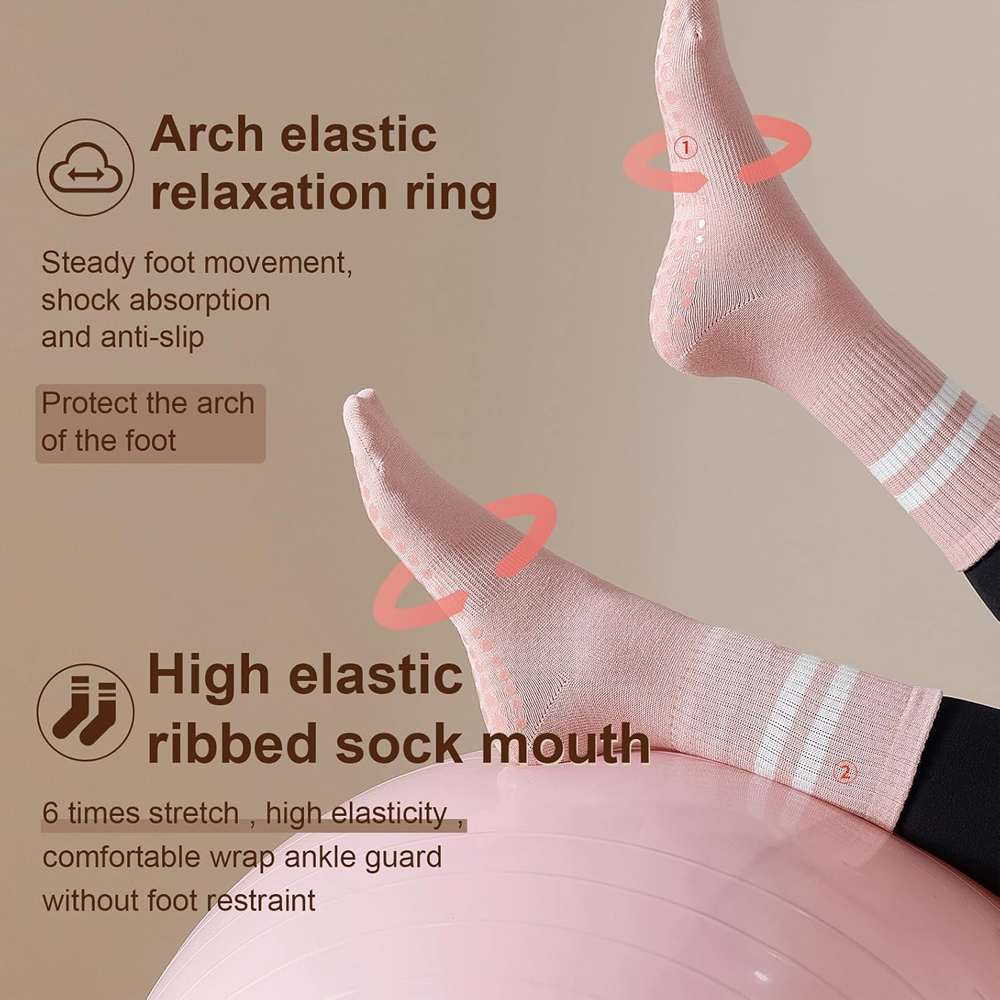 ถุงเท้าโยคะพิลาทิสพร้อมด้ามจับ - Pilates Yoga Workout บทวิจารณ์และราคา