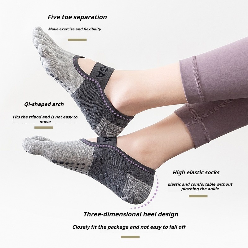 ถุงเท้าพิลาทิสกันลื่นแบบห้านิ้ - Pilates Yoga Fitness บทวิจารณ์และราคา
