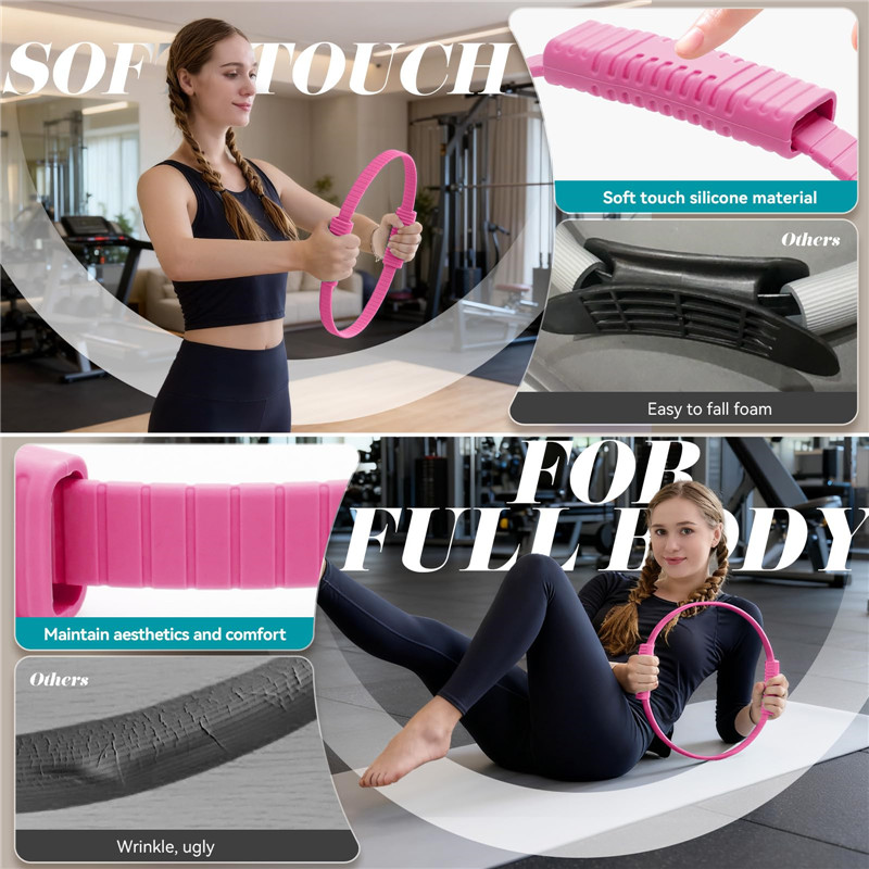 วงแหวนโยคะซิลิโคนแบบมีหูจับสอง - Pilates Yoga Circle บทวิจารณ์และราคา