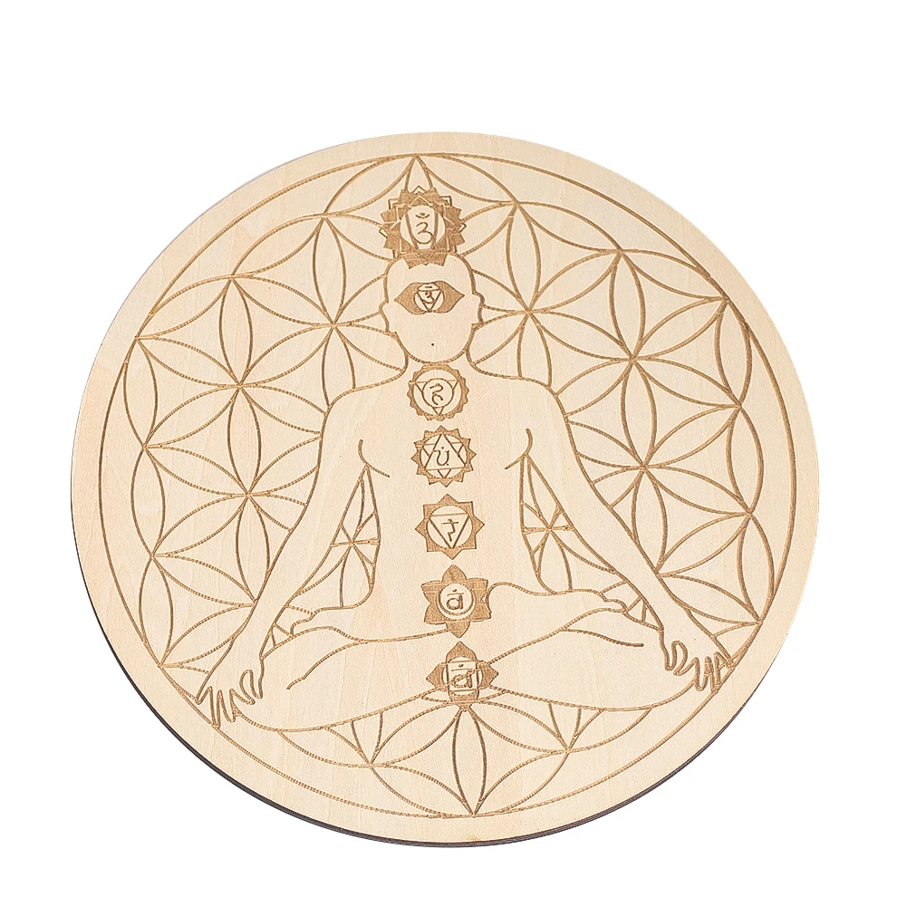 15 ซม.เลเซอร์แกะสลัก 7 Chakra  - Pilates Yoga Studio บทวิจารณ์และราคา