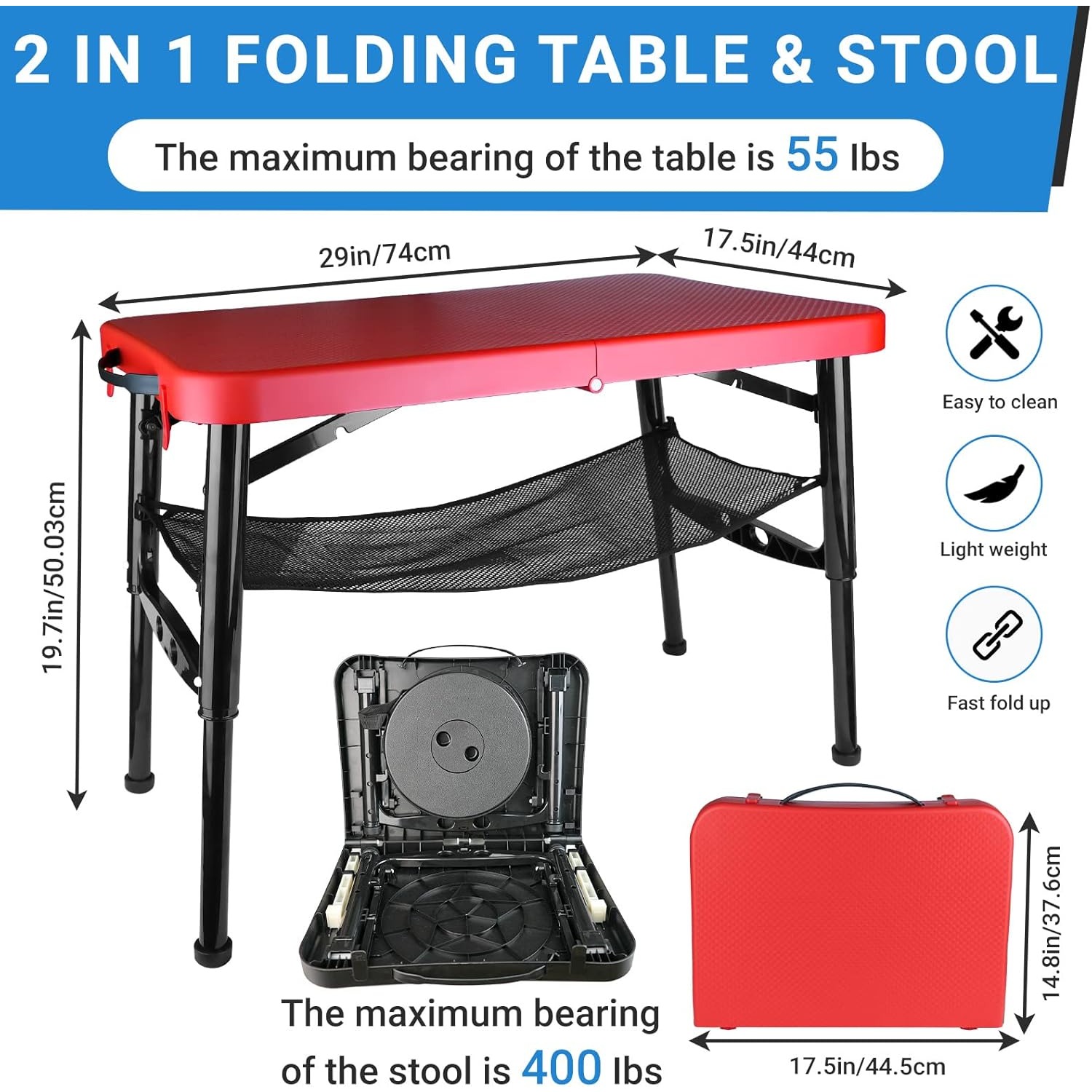 ชุดโต๊ะและสตูลพับแบบพับเก็บได้ - Inversion Table Fold บทวิจารณ์และราคา